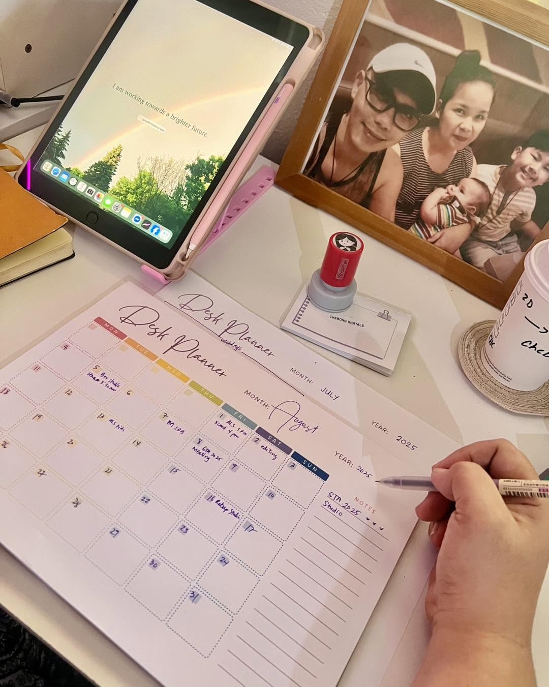 A4 Undated Monthly Desk Planner Pad | Aesthetic Desktop Calendar & To-Do List Organiser