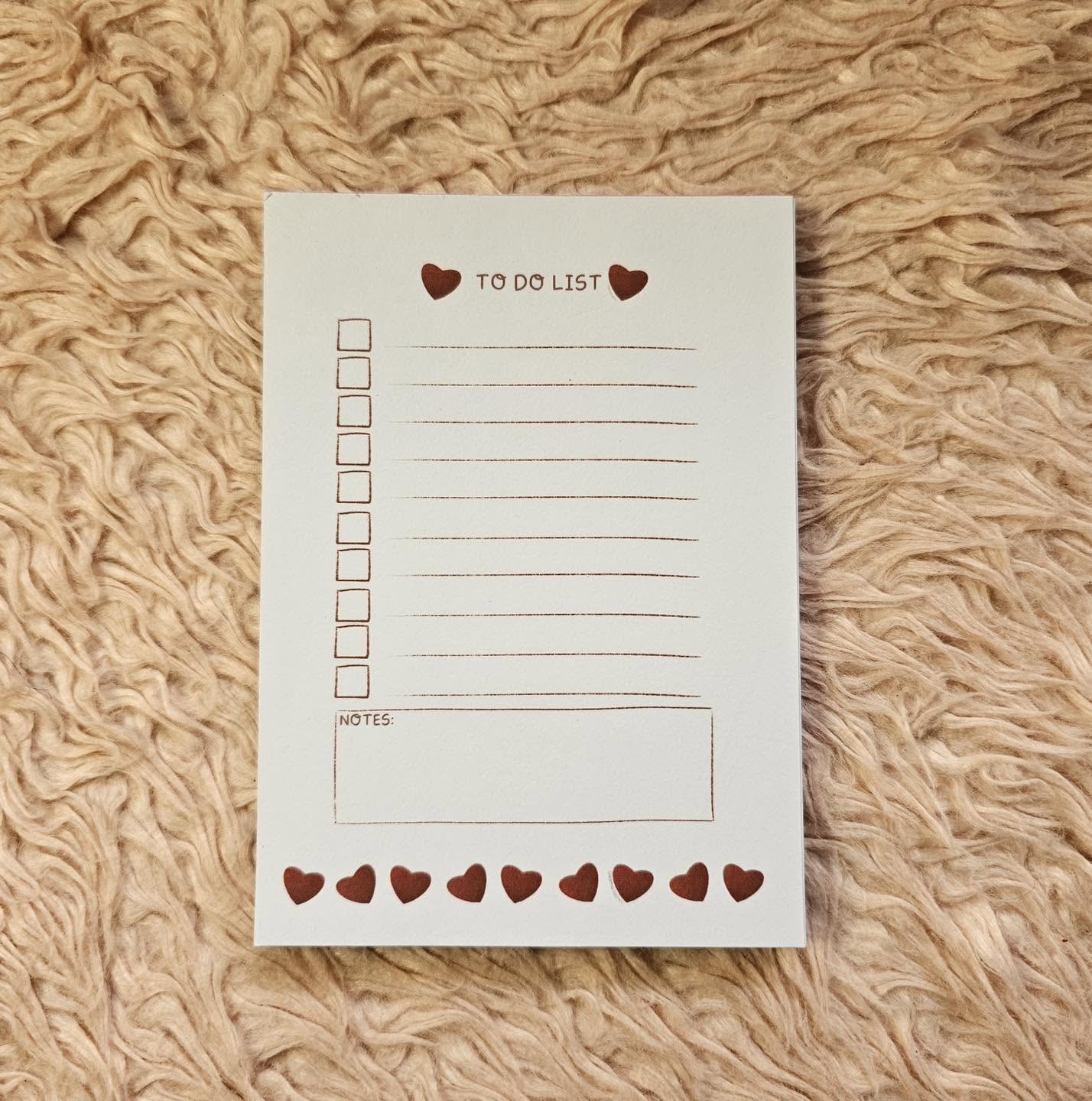 A6 Aesthetic To-Do List Notepad | Cute Hand-Drawn Daily Checklist Pad for Desk & Bag