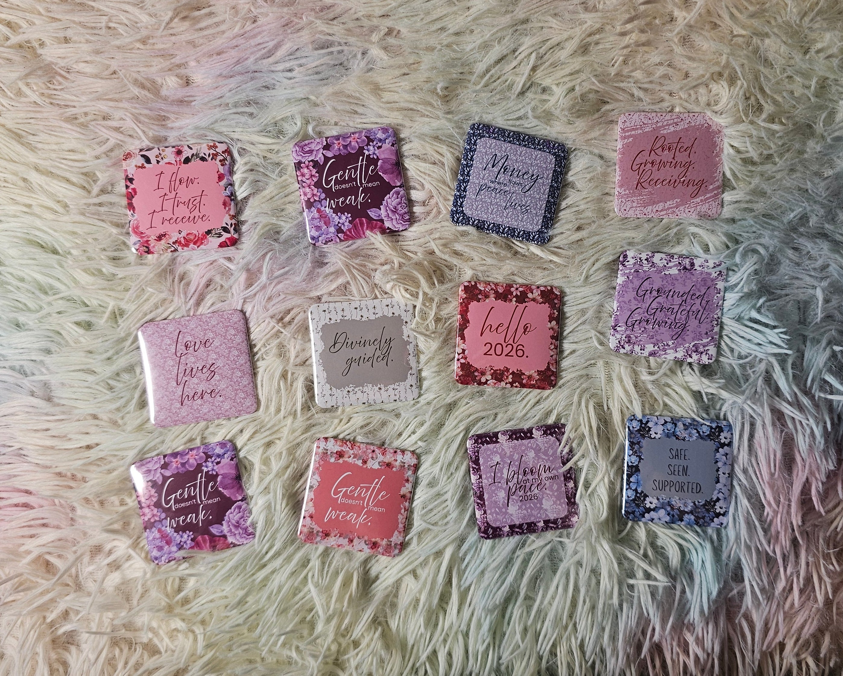 2026 Floral Square  Ref Magnets