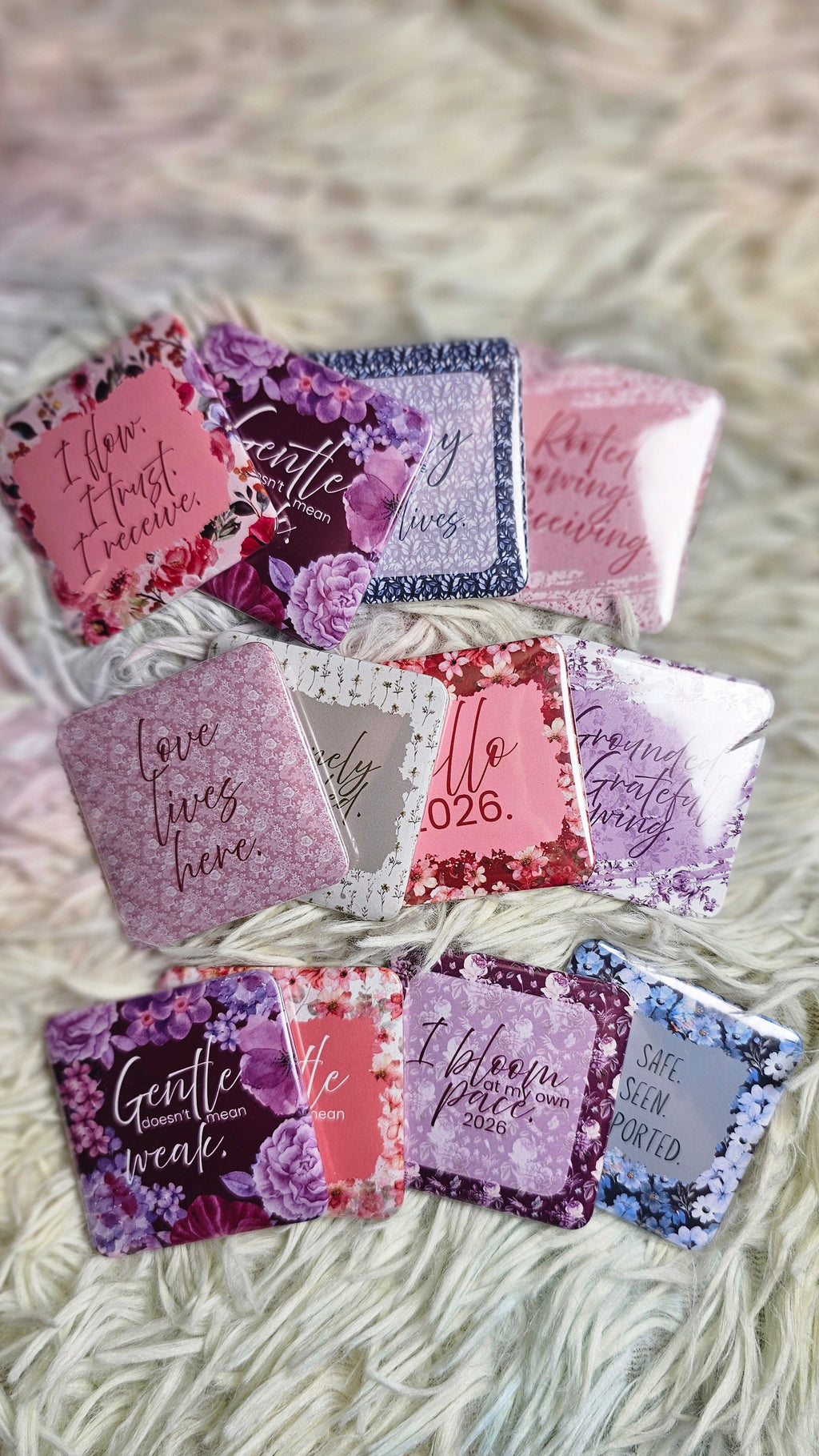 2026 Floral Square  Ref Magnets