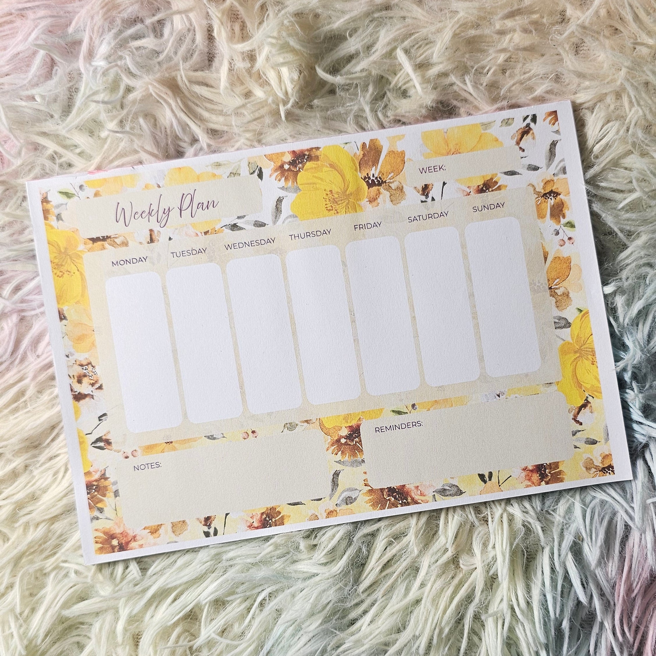 Floral Weekly Notepad Landscape A5