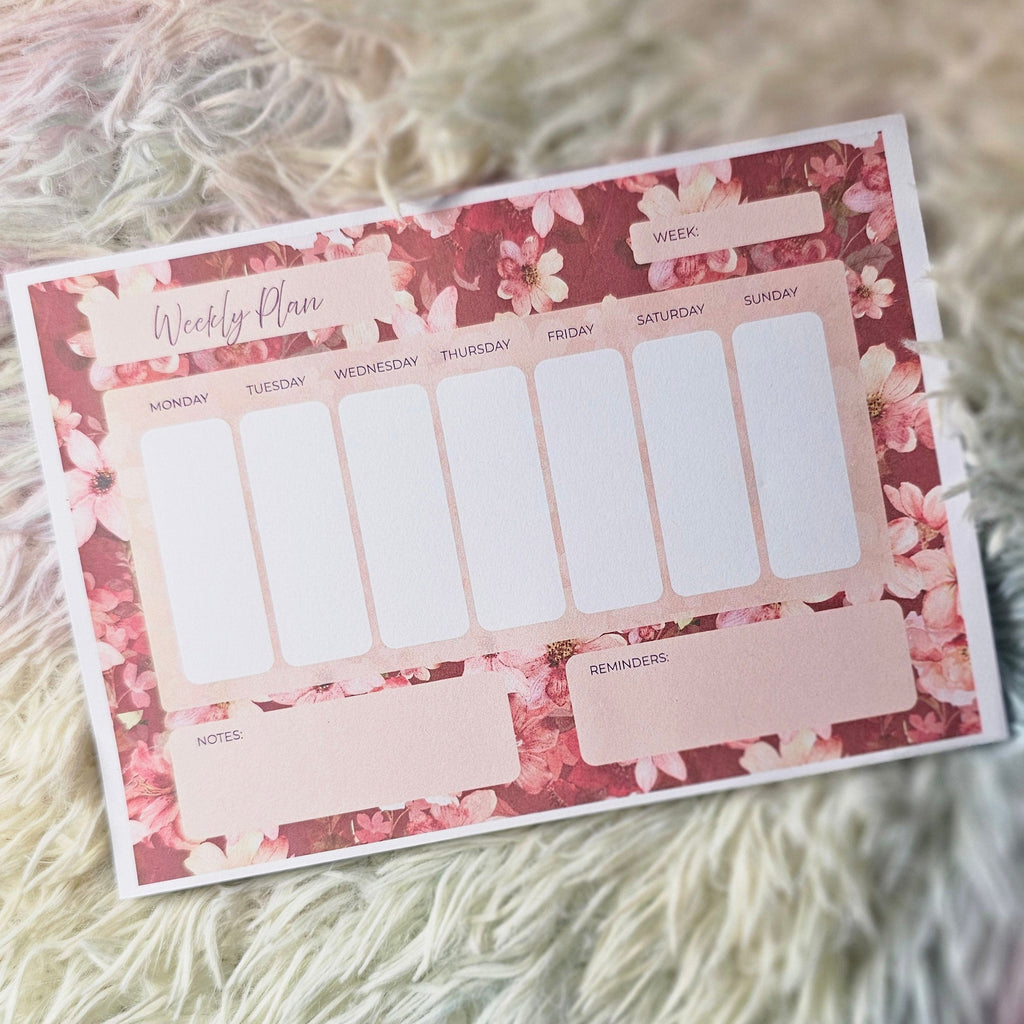 Floral Weekly Notepad Landscape A5