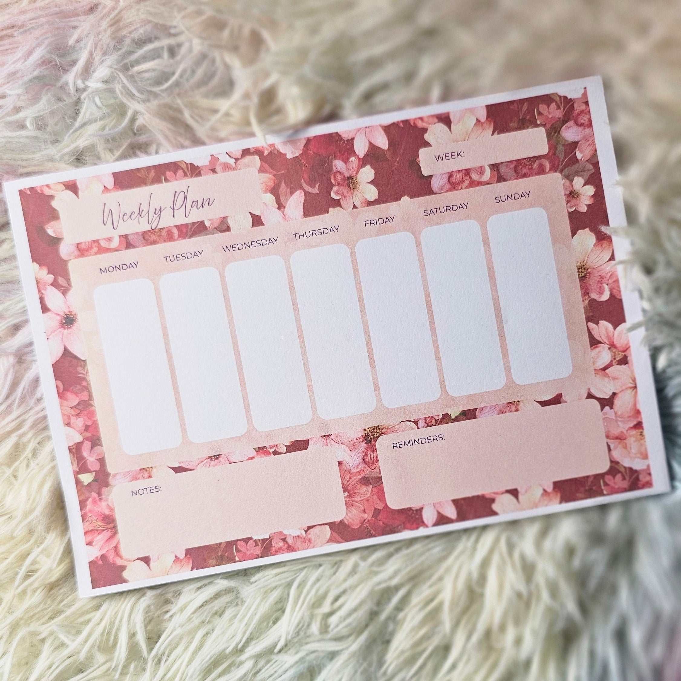 Floral Weekly Notepad Landscape A5