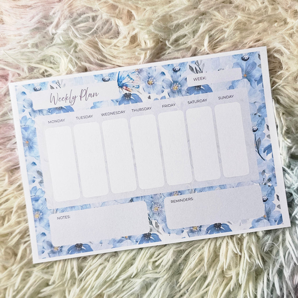 Floral Weekly Notepad Landscape A5