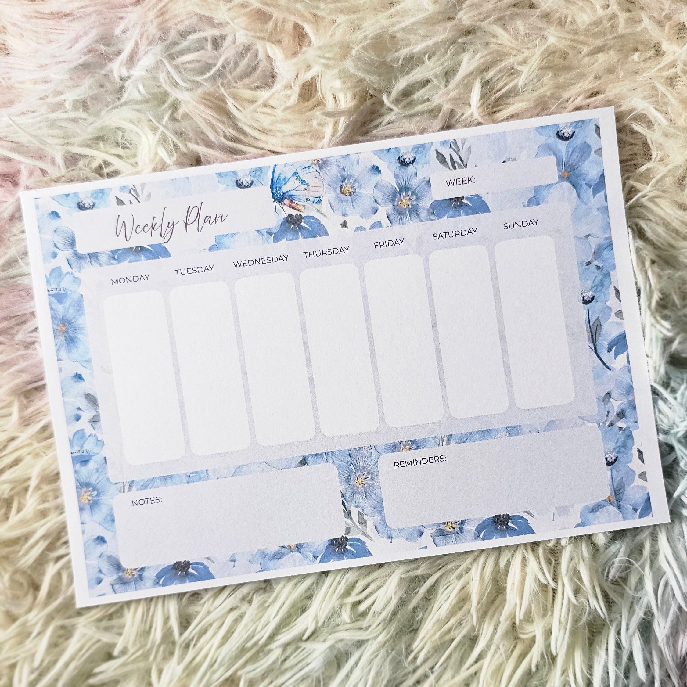 Floral Weekly Notepad Landscape A5