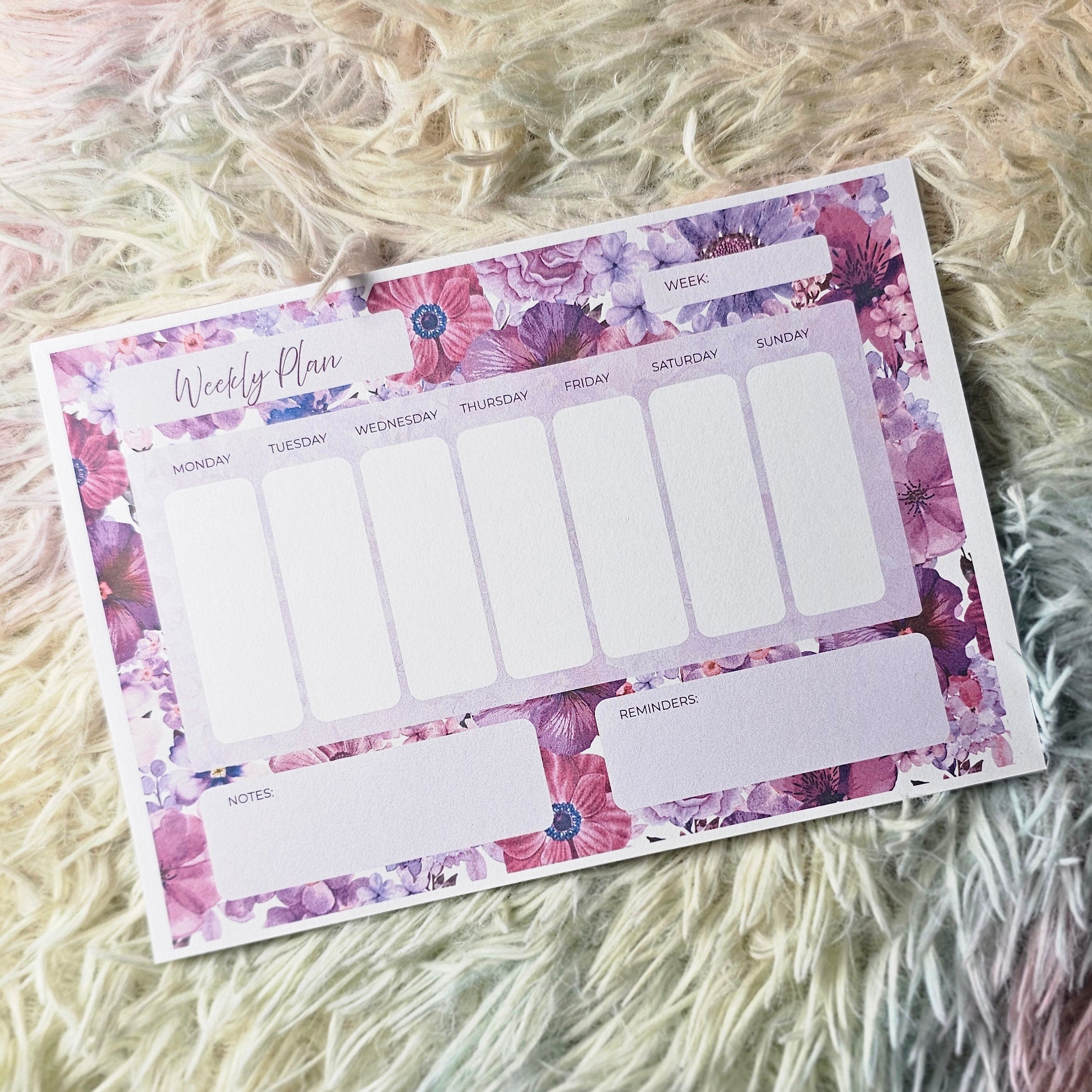 Floral Weekly Notepad Landscape A5