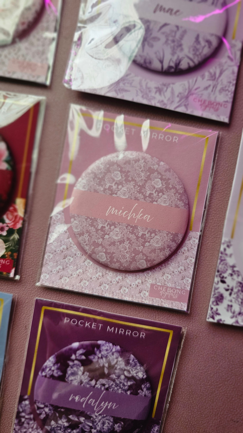 Personalized Floral Pocket Mirror | Custom Name Compact Mirror | Thoughtful Gift for everyone