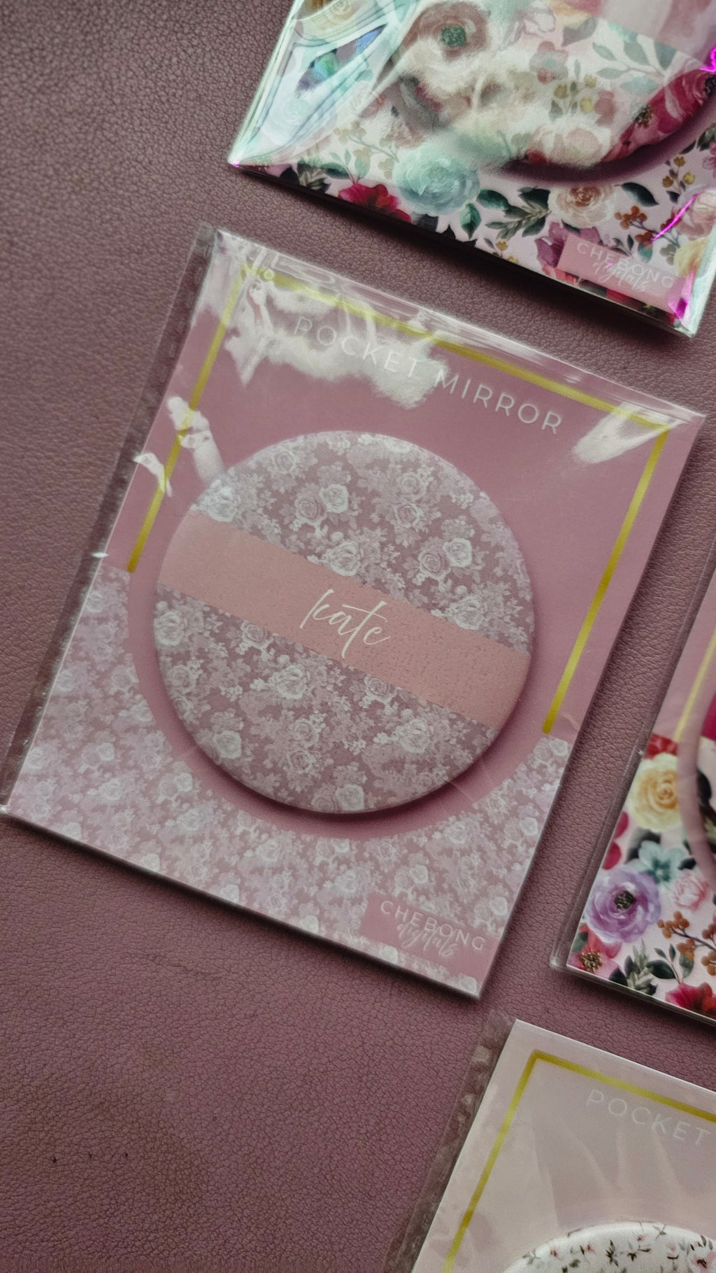 Personalized Floral Pocket Mirror | Custom Name Compact Mirror | Thoughtful Gift for everyone