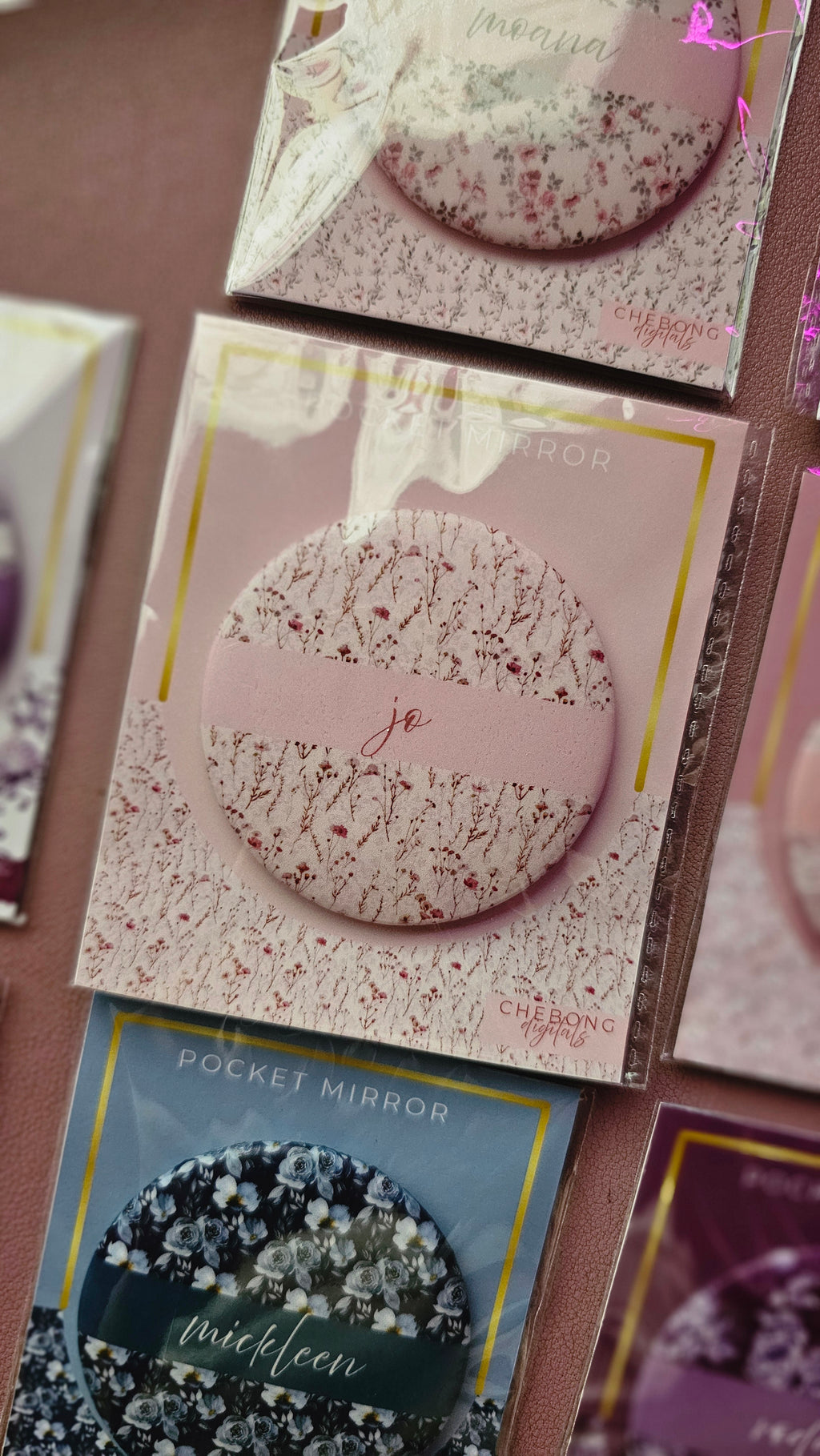 Personalized Floral Pocket Mirror | Custom Name Compact Mirror | Thoughtful Gift for everyone