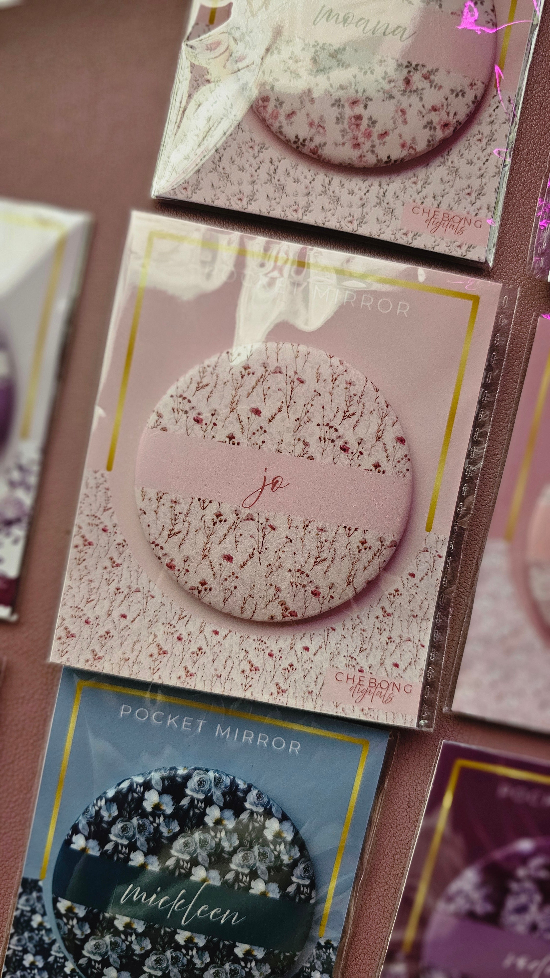 Personalized Floral Pocket Mirror | Custom Name Compact Mirror | Thoughtful Gift for everyone