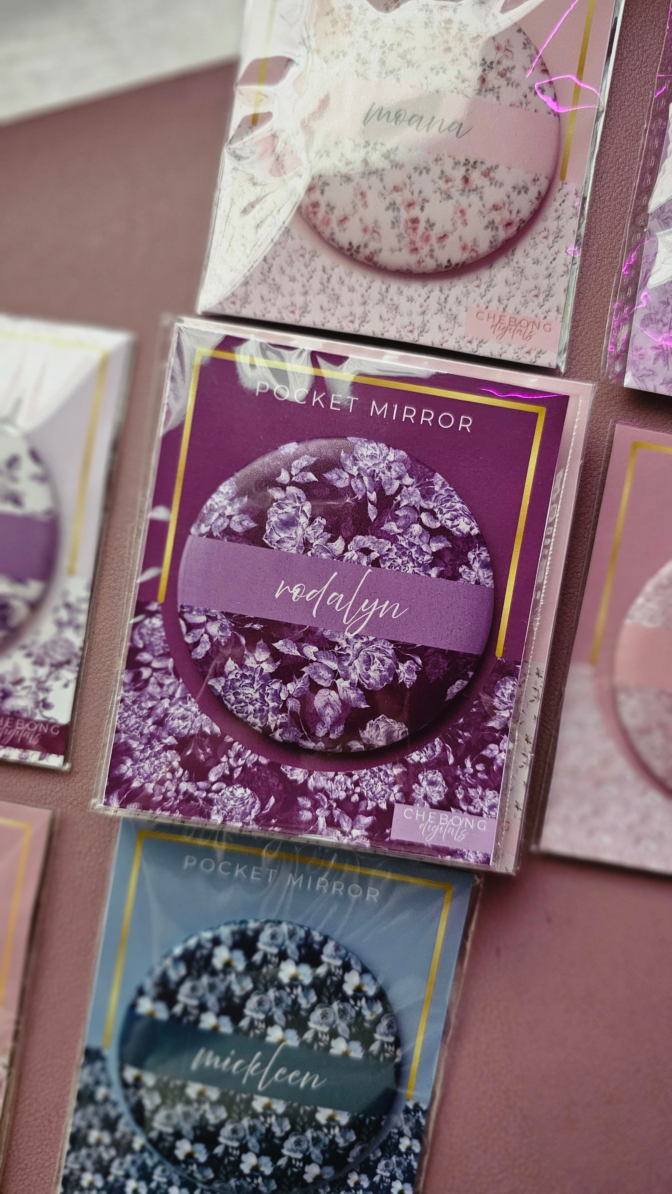 Personalized Floral Pocket Mirror | Custom Name Compact Mirror | Thoughtful Gift for everyone