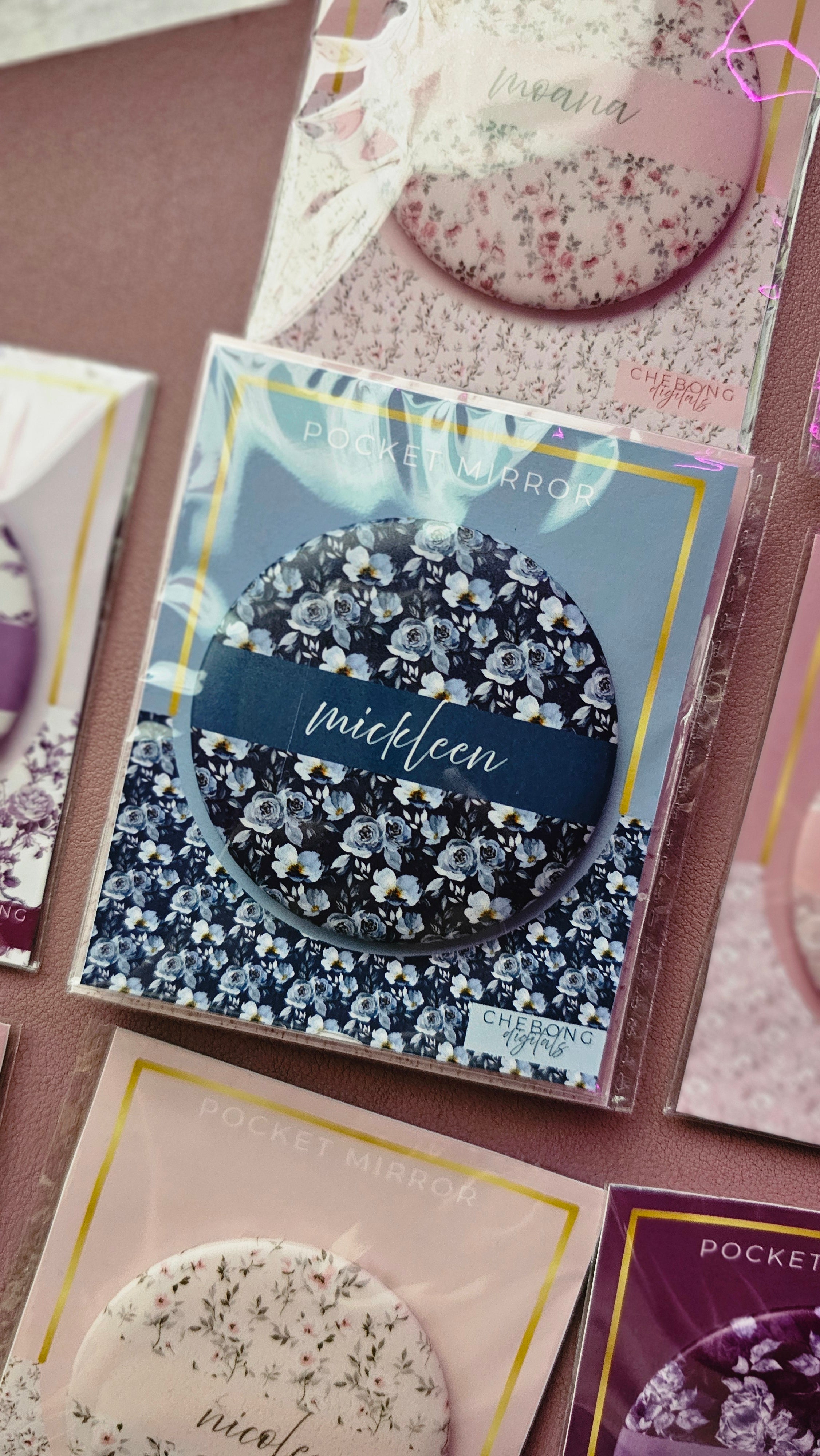 Personalized Floral Pocket Mirror | Custom Name Compact Mirror | Thoughtful Gift for everyone