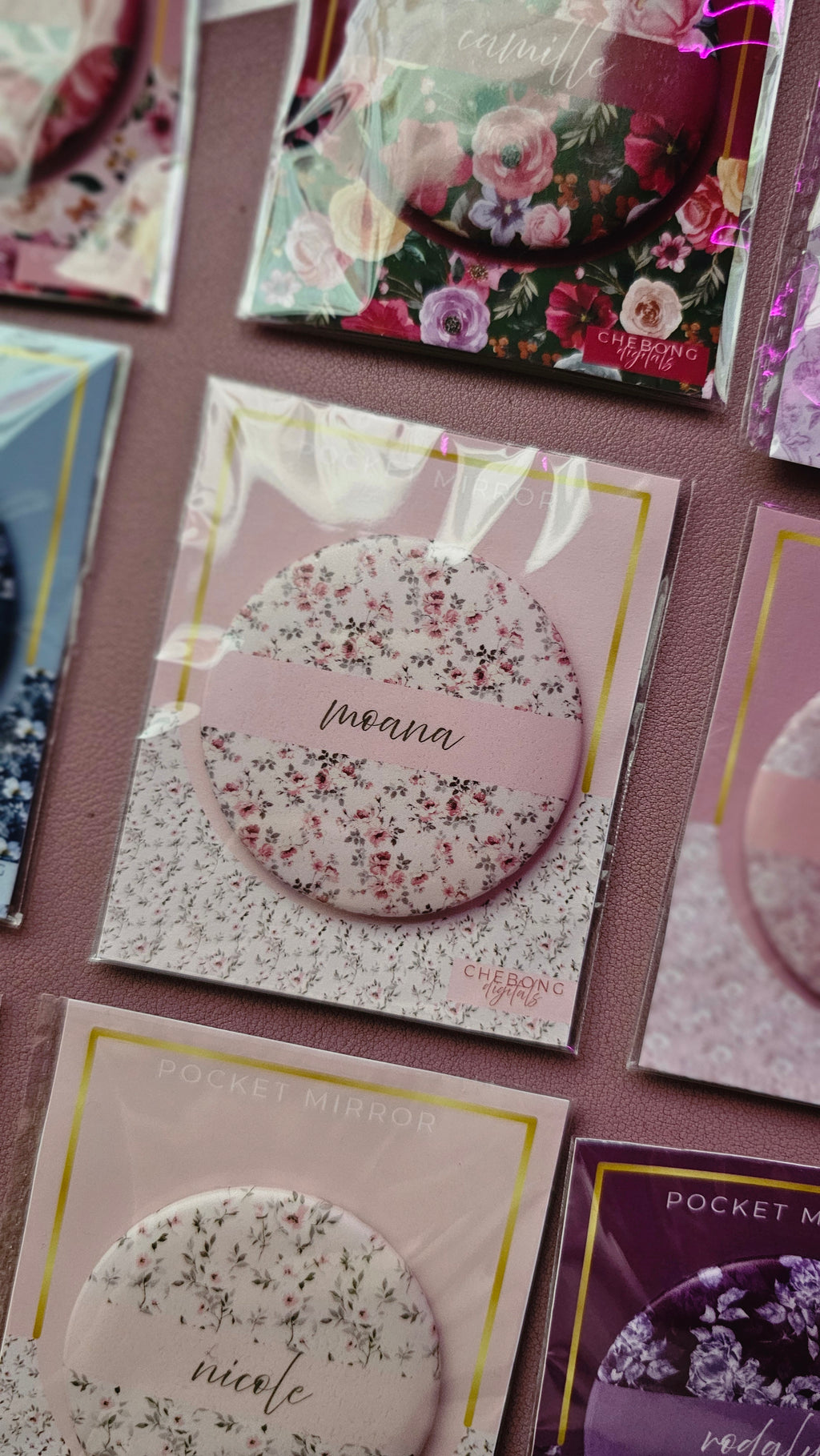 Personalized Floral Pocket Mirror | Custom Name Compact Mirror | Thoughtful Gift for everyone