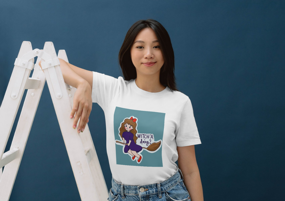 Hand-Drawn Witch and Ghost Clipart PNG