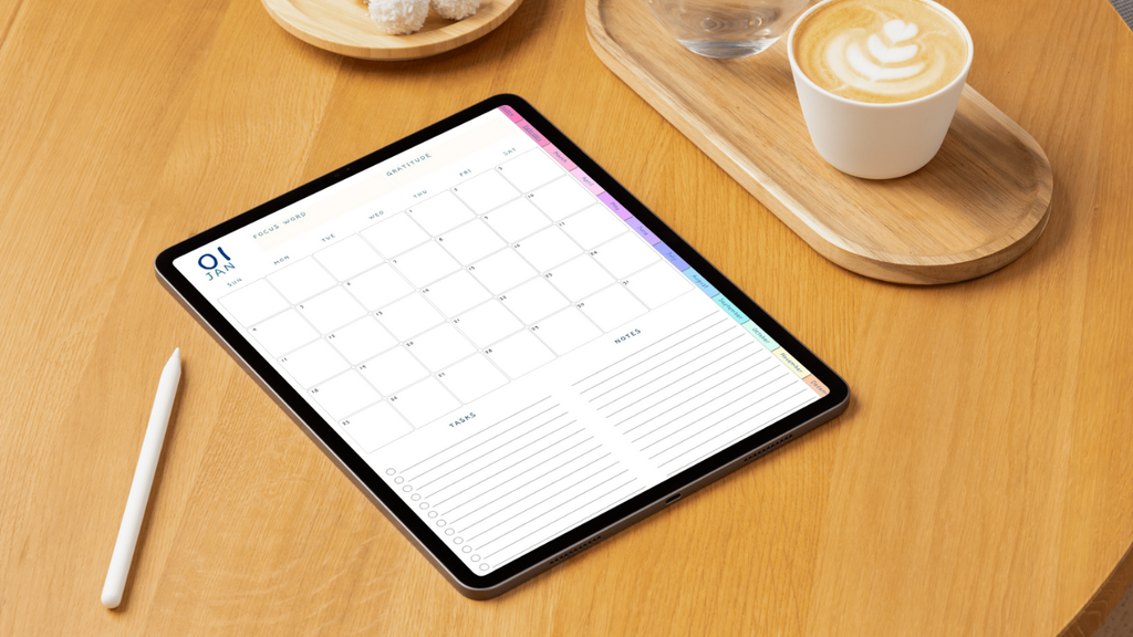 2026 Digital Planner (PDF Download) Clickable Monthly Tabs
