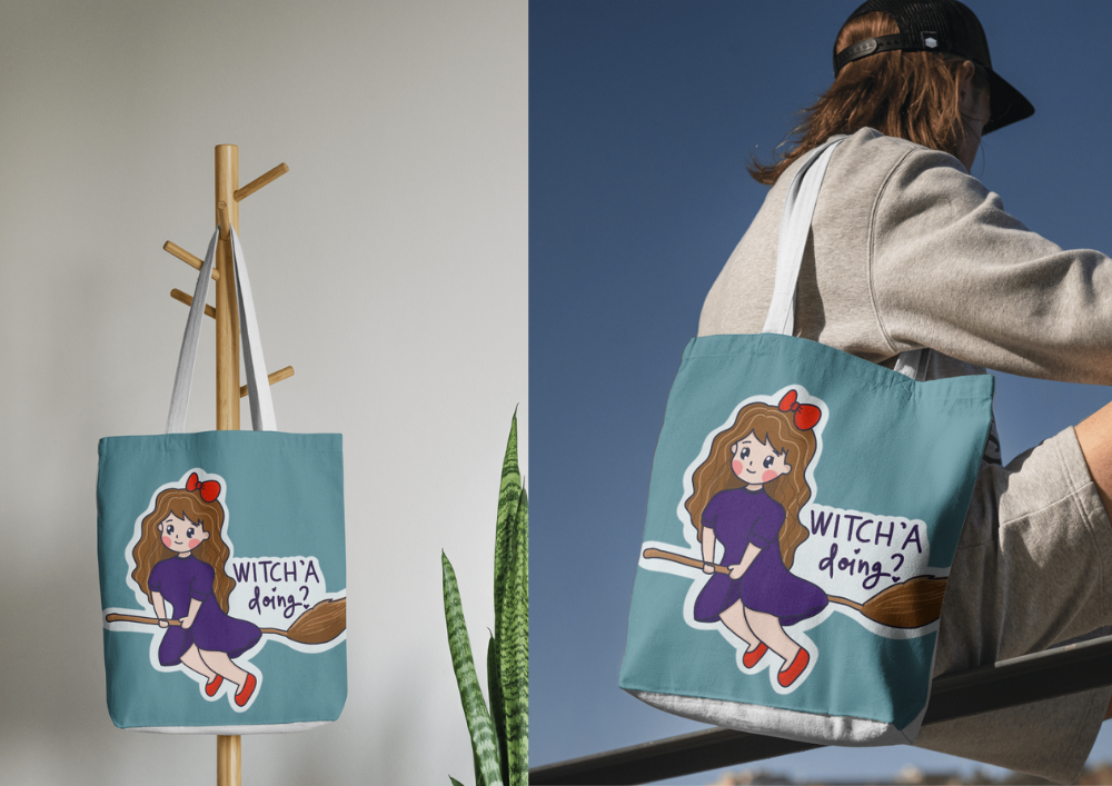 Hand-Drawn Witch and Ghost Clipart PNG