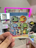 Cute Dinosaur Sticker Pack (5 pcs) | Itech Vinyl Glossy Waterproof Stickers Adorable Kawaii Dino Stickers for Planners, Journals & Laptops