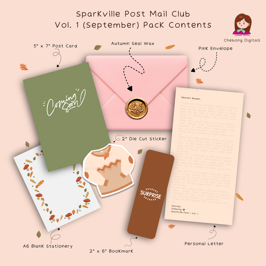 Sparkville Post Vol. 1 — Cozy Autumn Snail Mail & Bookmark Pack