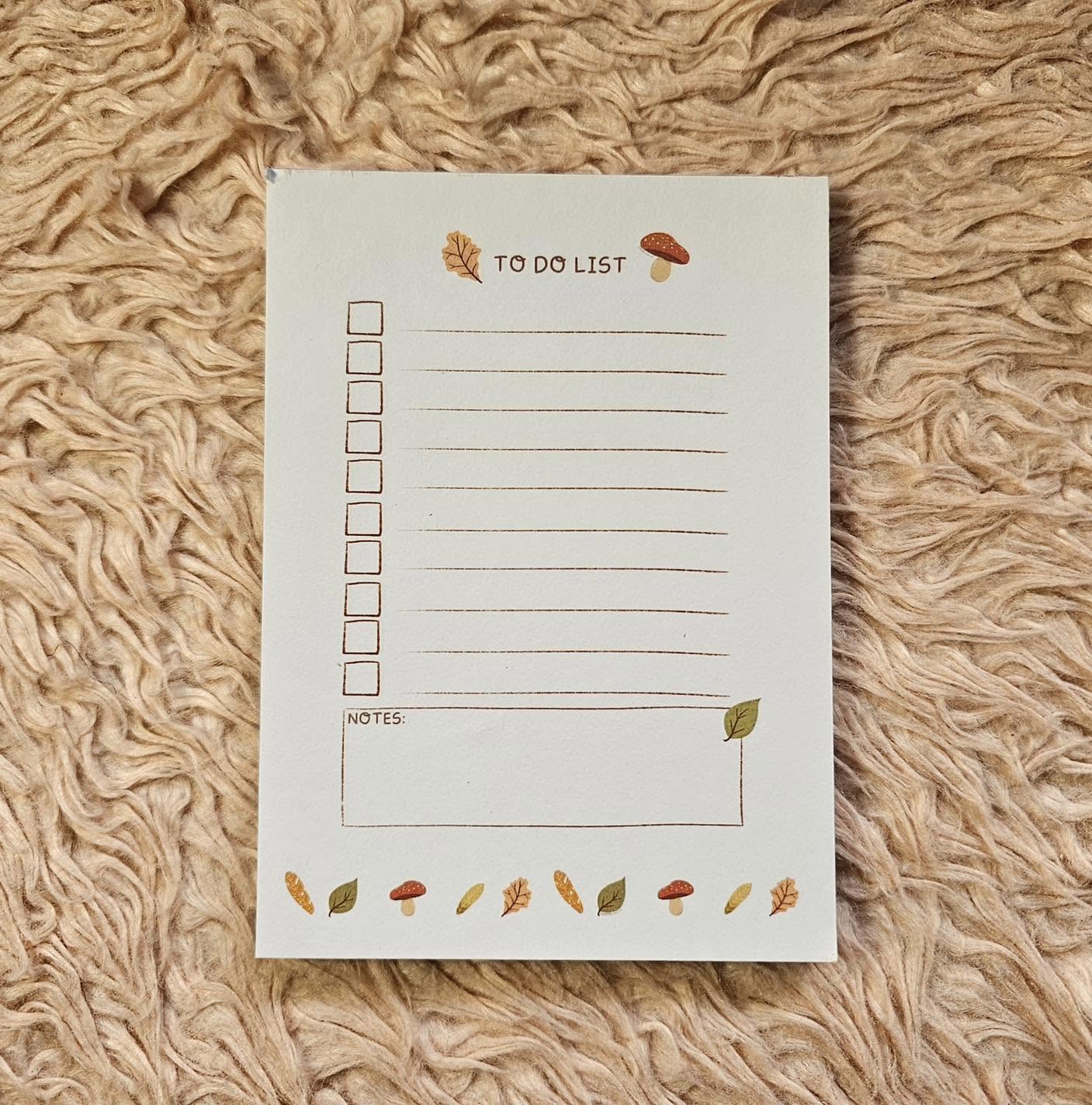 A6 Aesthetic To-Do List Notepad | Cute Hand-Drawn Daily Checklist Pad for Desk & Bag